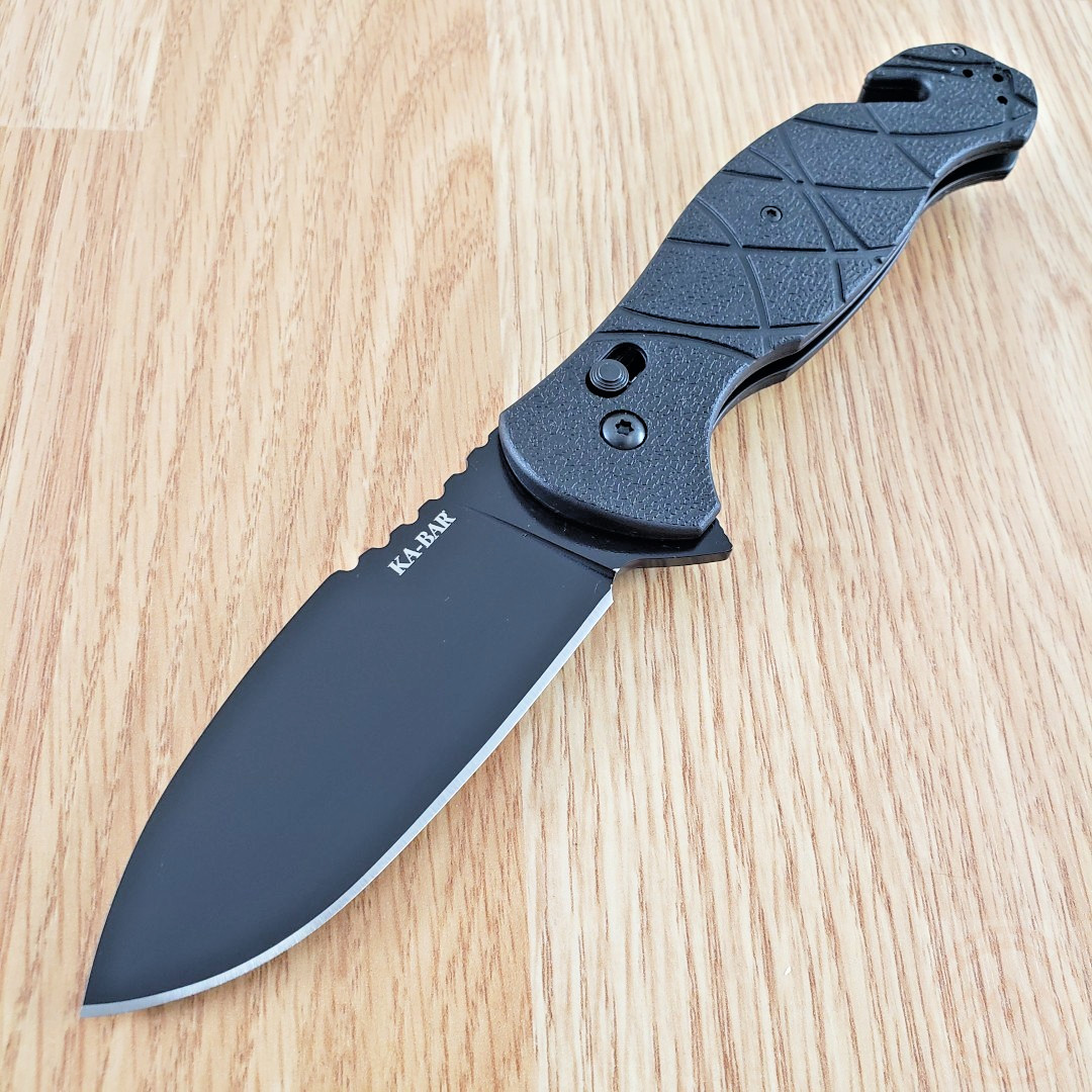 3.5" Black Finish Aus-8 Steel Blade Black Gfn Handle