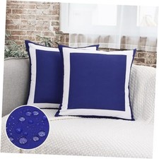 Navy Blue Outdoor Throw Pillow Covers 18" x 18" Pack of 2 Navy Square