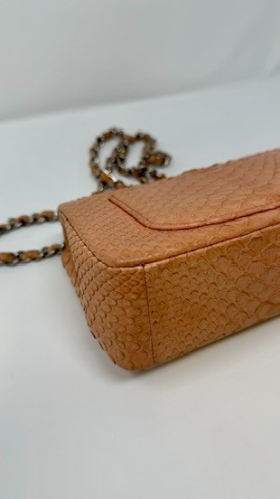 Rare Chanel Python Exotic Small Flap Bag Pink Bei… - image 9