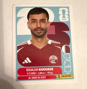 Panini FIFA World Cup Qatar 2022 Boualem Khoukhi QAT 6 Al Sadd Portrait Sticker