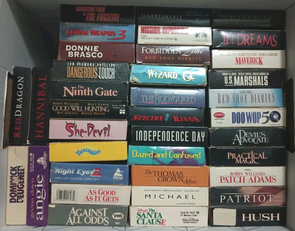 VHS Lot Over 175+ Movies Mixed ~ Action, Drama, Disney, Horror & VHS Tape Player - Image 2 of 4