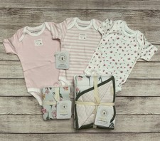 NEW Burt's Bees Baby Blanket Changing Pad 3 Piece Bodysuit - Shower Gift Set