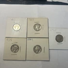 Silver Mercury Dines Various Dates Lot Of 5
