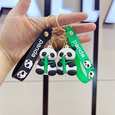 Cute Panda Cartoon Keychain Kawaii Animal Pendant Keyring Car Key Accessories
