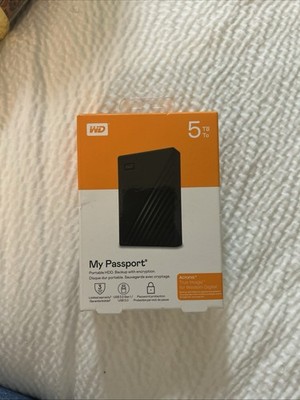 Western Digital My Passport 5TB Portable External Hard Drive - Black