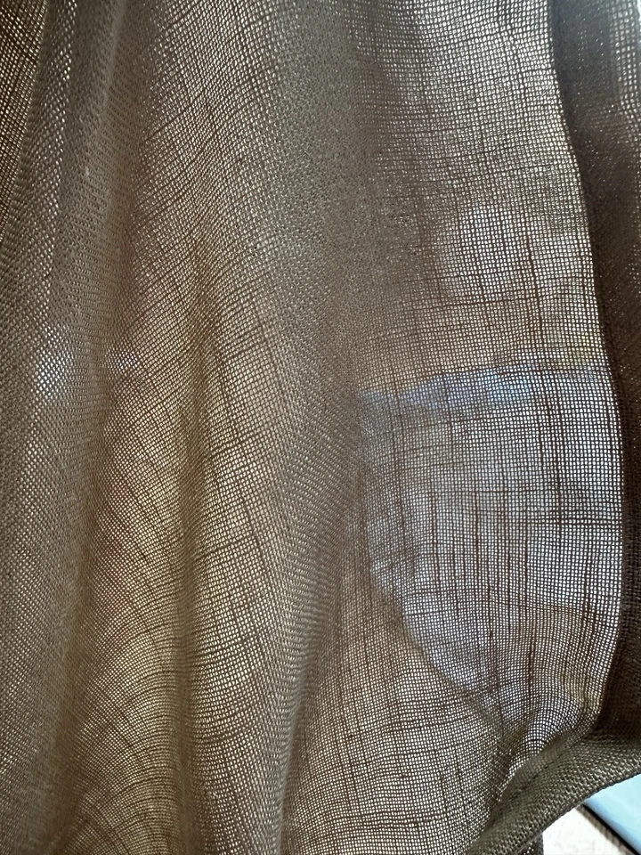 Juego de 2 cortinas beige oscuro mezcla lino 50x84 filtro de luz granja chic Foto 4 de 4