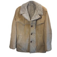 VTG Corduroy Western Coat Blazer Jacket MenSz 42R Sherpa Lined Cowboy Unisex EUC