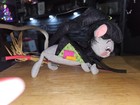 Annalee 10" Flying Witch Mouse w/Broom Halloween Mobile Near Mint Condition — photo 2