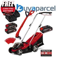Einhell Cordless 36v Lawnmower 33cm Cut Brushless + Grass Trimmer 3x Batteries
