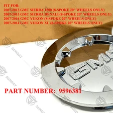 1PC 2007-2013 For SIERRA 1500 YUKON XL DENALI Chrome Center Cap 20" # 9596381