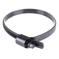 Zoro Select Pwd-13-125-Sc-Pa12-Bk Worm Gear Hose Clamp, Plastic, Hex, Pk10,
