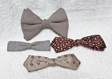Lot of 4 Vintage Bow Ties Bowties Shades Of Brown Autumnal Nice Shape Clean
