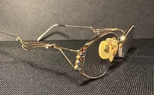 Woman's Vintage Eye Glass Frames Designer Multi-Color Rhinestones Front Side