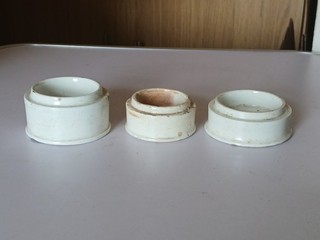 3 Old English Ironstone Stoneware Pot Lid Bases