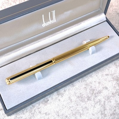 Vintage Dunhill Kugelschreiber Gemline Gold Finish Gerste Schwarz Clip mit Box