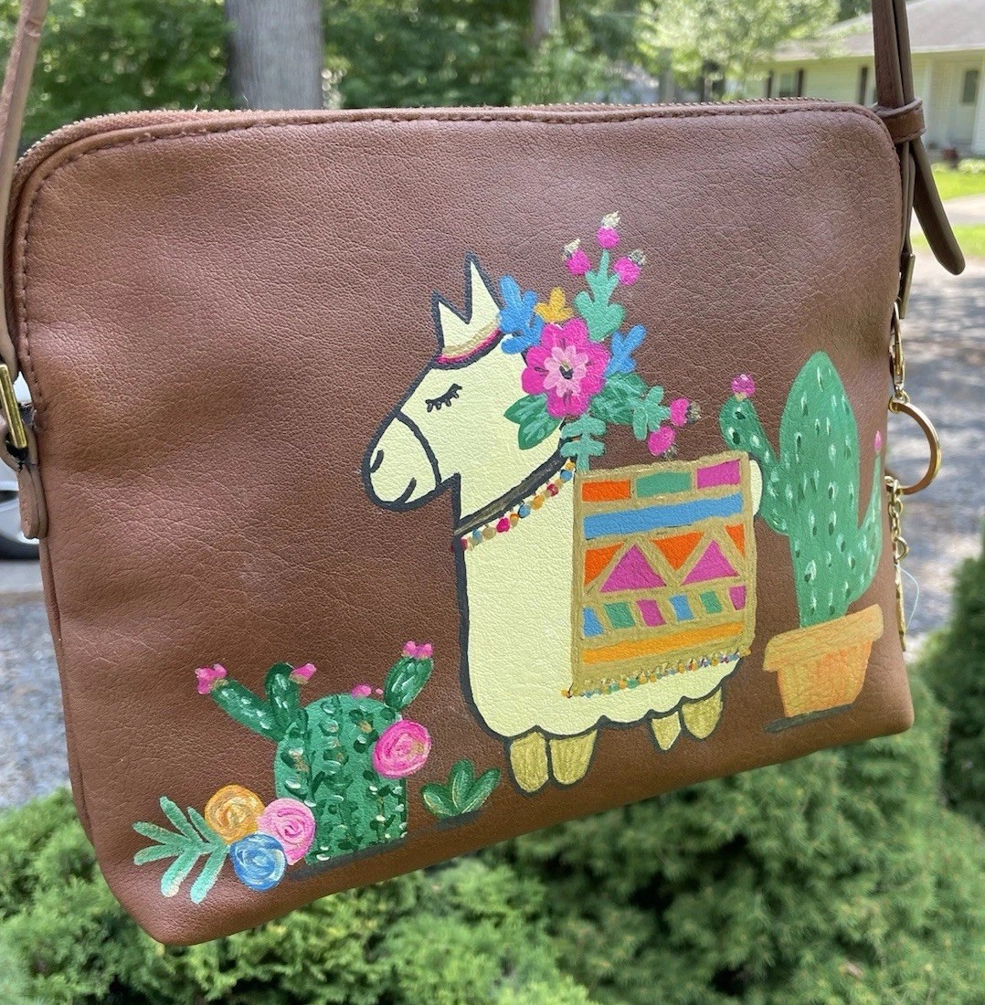 Upcycled Hand Painted Universal Thread Crossbody … - image 3