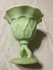 VTG Triple Stem Jadeite Westmoreland Doric Ruffle Candy Compote - WG 1950s