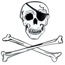 Decal Vinyl Sticker Skull N Crossbones Made in USA