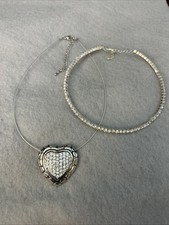 Pair Of rhinestone Chokers Adjustable Length