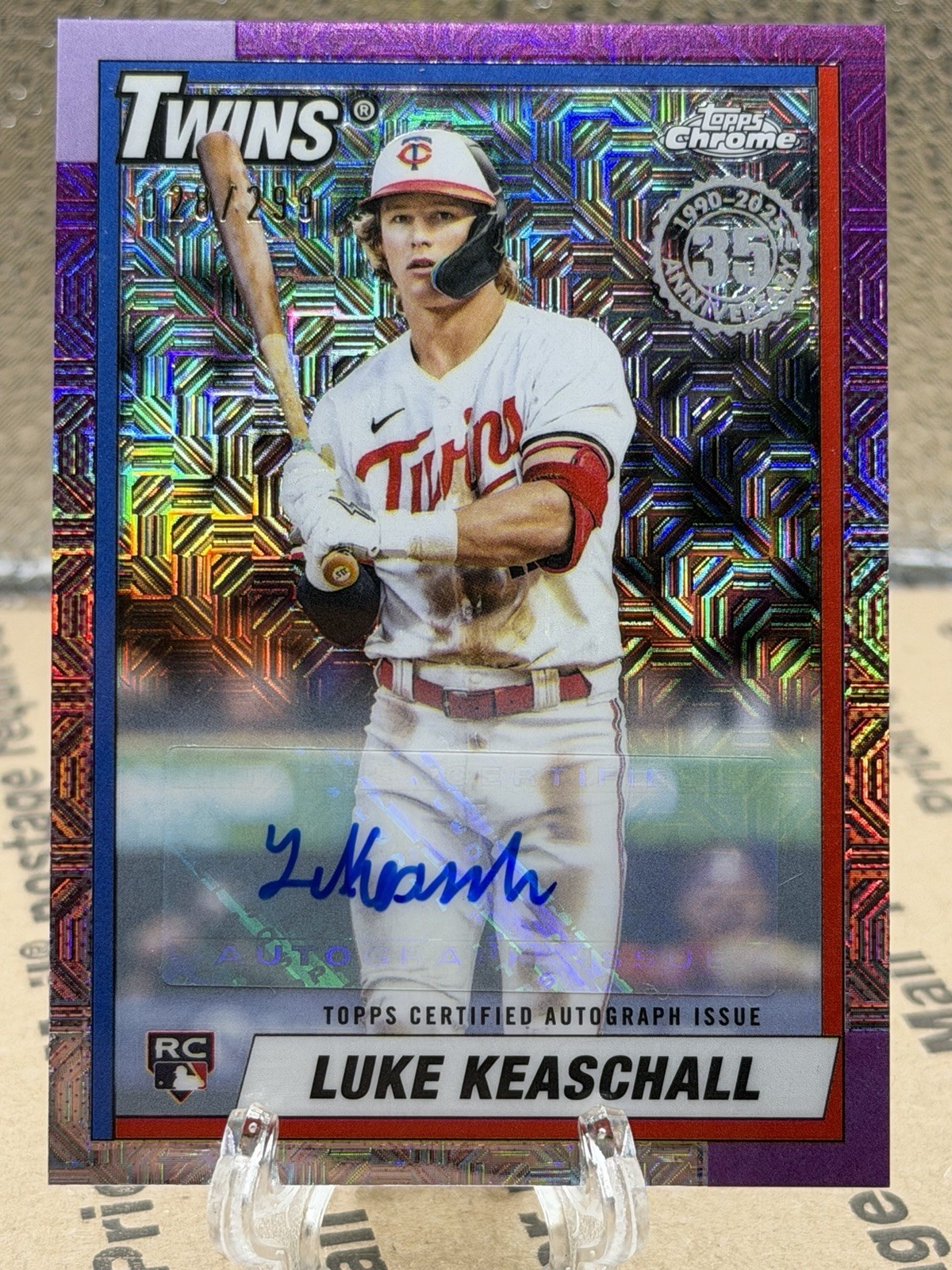 2025 Topps Update-Luke Keaschall #U90C-86 1990 Chrome Silver Pack (RC) Auto /299