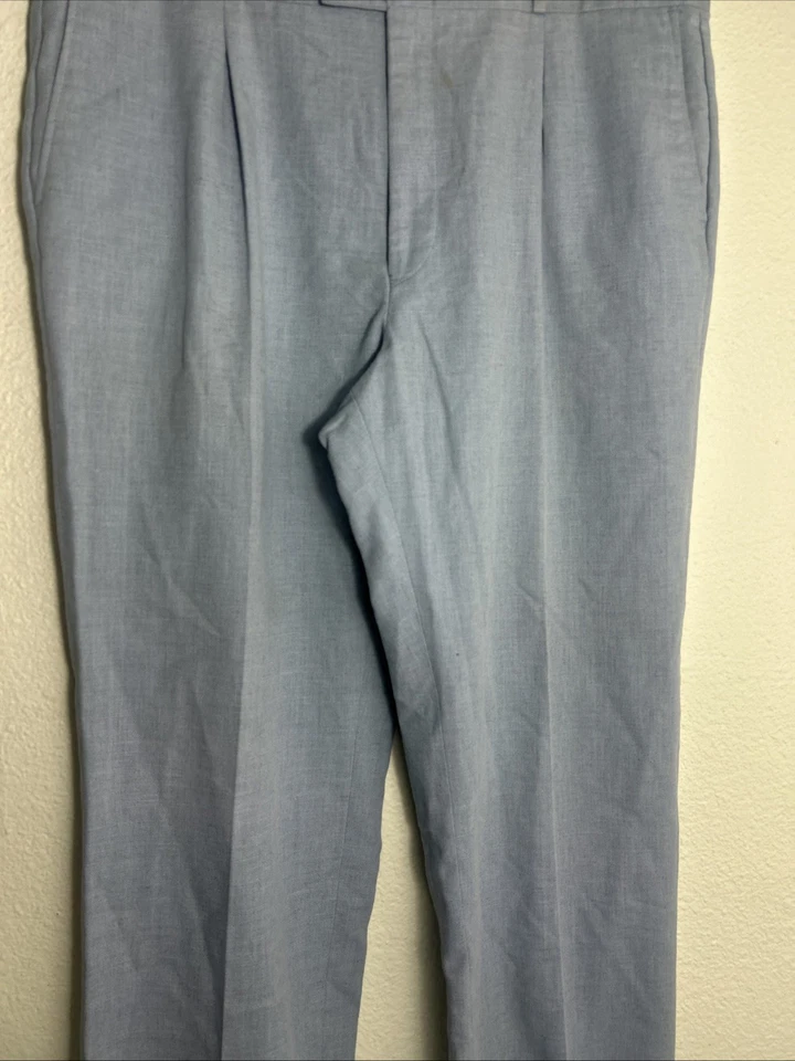 Vintage Arrow Brigade Baby Blue Cotton Linen Dress Pants Mens Size 38x31 - Image 3 of 4