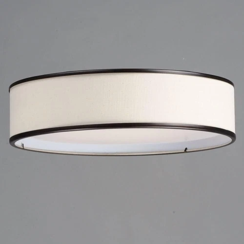 Oatmeal Linen LED Flush Mount Light - 20" Wide, 32.5W, 5 Lights - Picture 2 of 5
