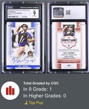 2019 Leaf Perfect Game BA-PS1 Paul Skenes /15 Auto CGC Grade 8 Mint 9 Pop 1!!!