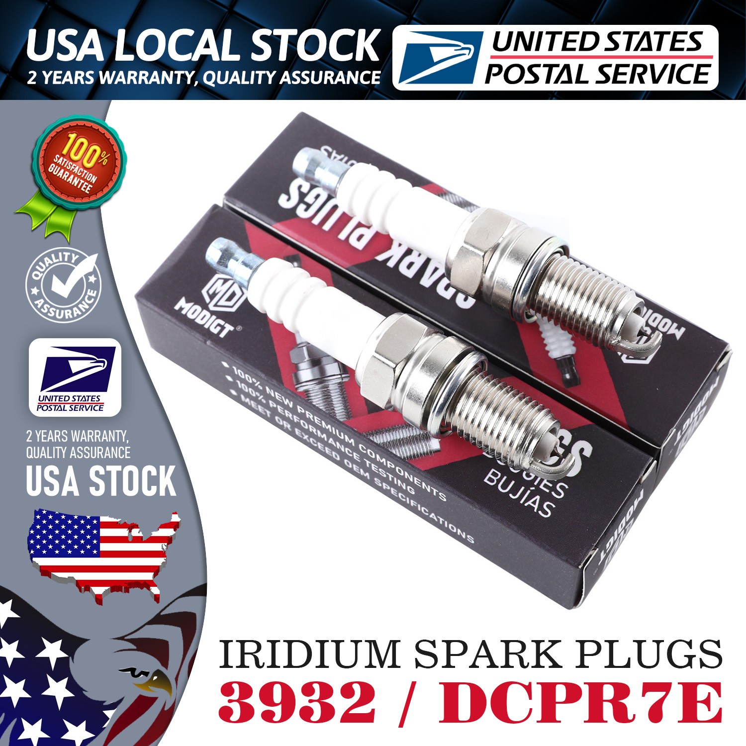 GENUINE Modigt x2 High-quality Spark Plugs OEM Replacement For NGK DCPR7E / 3932