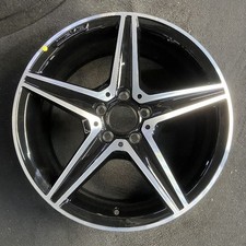 Front Mercedes-benz Machined Black C-class Rim 18x7.5 2015-2019 Oem 85372b
