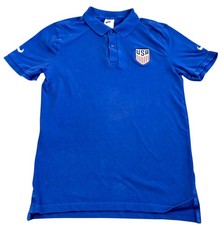 Nike USA United States USMNT 2024 Pique Travel Polo Royal Blue/White Sz Medium