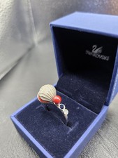 Swarovski Ring Schwan signiert Muschel Emaille Kristall Größe - 58