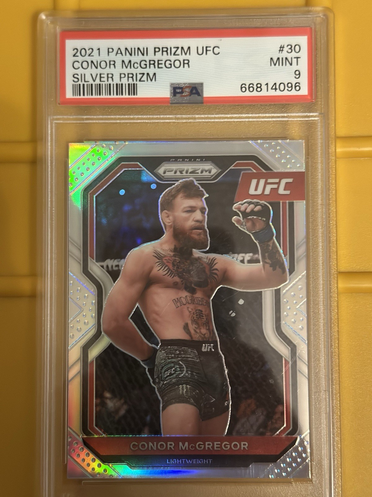 2021 PANINI PRIZM UFC SILVER PRIZM #30 CONOR MCGREGOR PSA 9