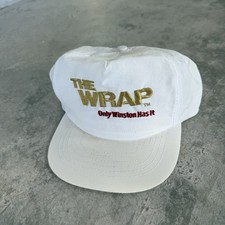 Vintage 90s Winston The Wrap Embroidered Cigarette Promo Snapback Hat Rare