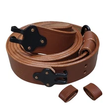 US M1 Garand Rifle M1907 Leather Carry Sling WWII Marked with Extra Keepers