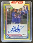 2024 Bowman Abimelec Ortiz Chrome Auto Yellow Refractor 1st #/75 Rangers