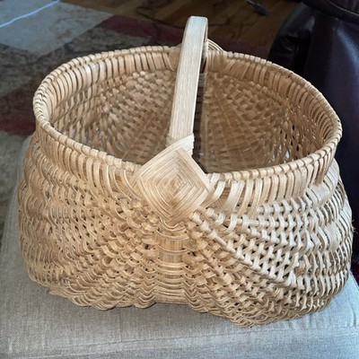 Large Double Butted Handmade Vintage Egg Basket