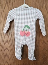 Cute Carters Cherries Snap Footie Pajamas- New Born Size- New Without Tags