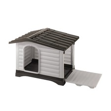 Ferplast Dog Villa Dog House for Small Dogs 28.75L x 23.23W x 20.87H Cream/Brown
