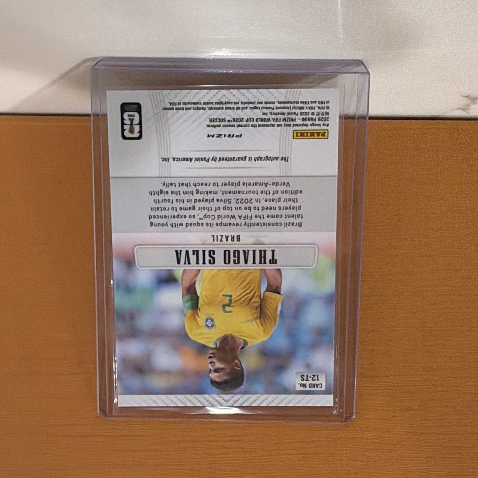 Panini Prizm FIFA World Cup Thiago Silva 12-TS Throwback Auto Silver /75 view 2