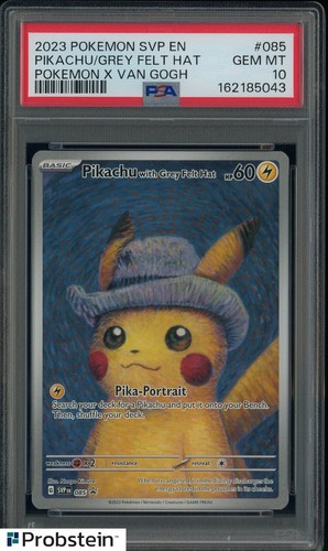 2023 PokemoN SVP EN Pokemon X Van Gogh #085 Pikachu with Grey Felt Hat PSA 10