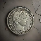 1908 o barber quarter- F