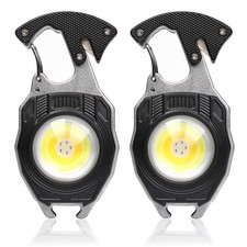 4PC Keychain Flashlight Rechargeable Cob Keychain Work Light 7 Modes High Lum...