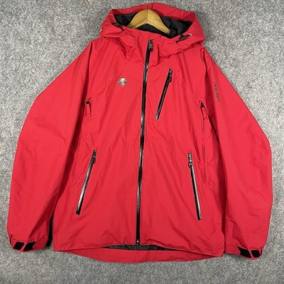 DESCENTE Ski Jacket Mens Medium Red Skiing Snowboarding Outdoors Full Zip Hoodie
