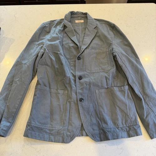 JCREW Wallace & Barnes Blazer / Chore Coat Men’s Slate Gray (40R) Tag Cut - product listing photo