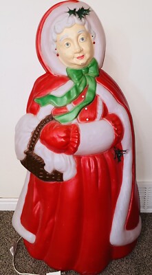 Vintage Santa s Best Mrs. Claus 40'' Lighted Blow Mold Christmas Decor READ