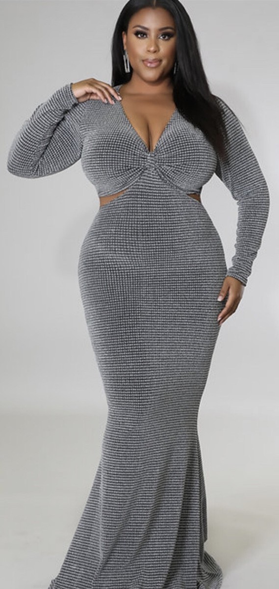 silver metallic knit dress Ashera Metallic Knit Dress  SEROYA