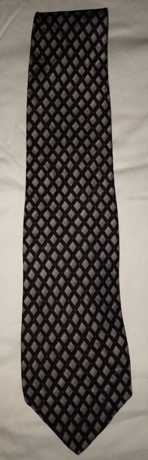 😃Robert Talbott Studio Black Silver Diamond Tie … - image 1