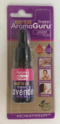 AromaGuru Dropper LAVENDER Armoatherapy .27 fl oz. 100% Pure & Natural Essential