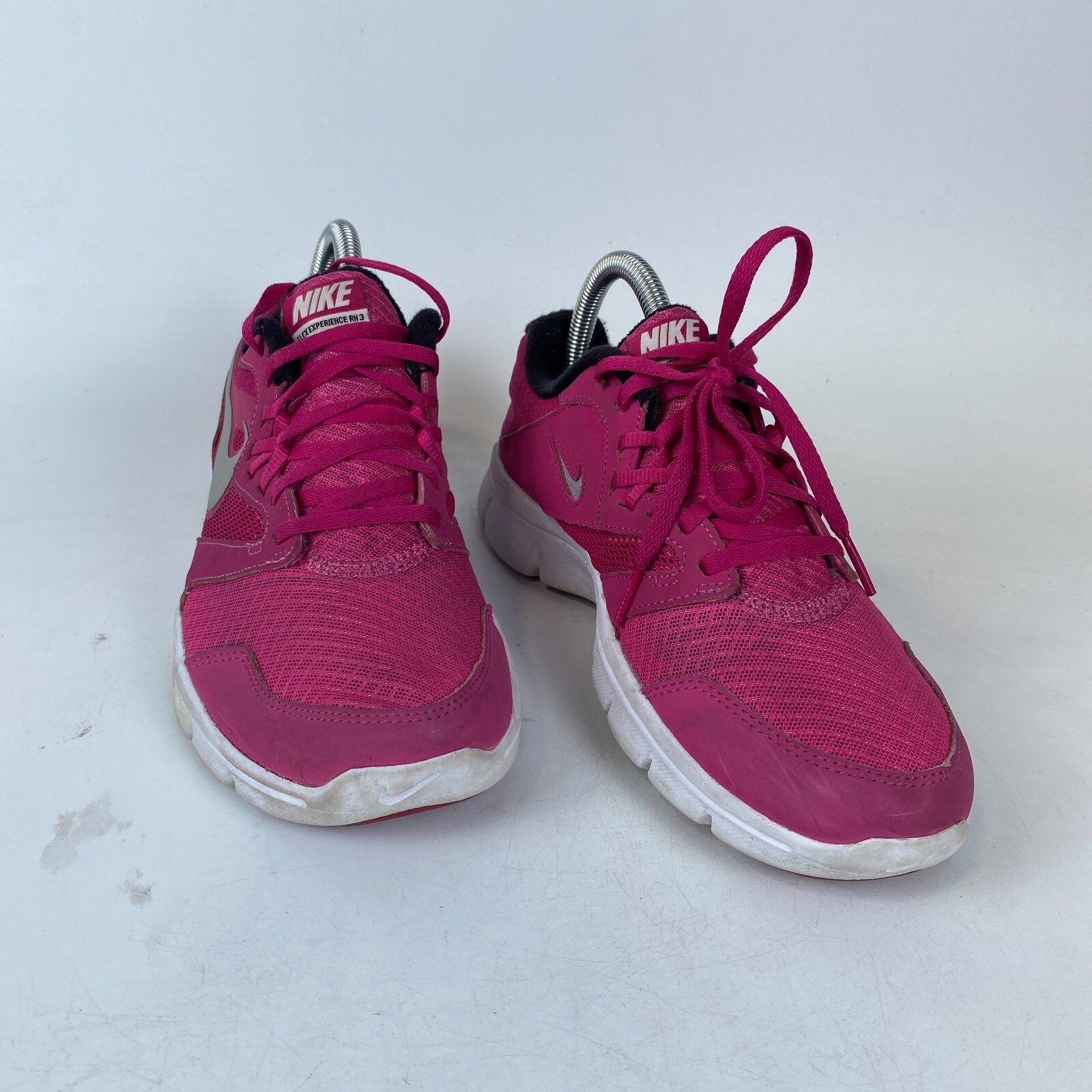 Nike Flex Experience RN3 Trainers Shoes Youth 6.5Y Pink Mesh Lace Up 653698 601