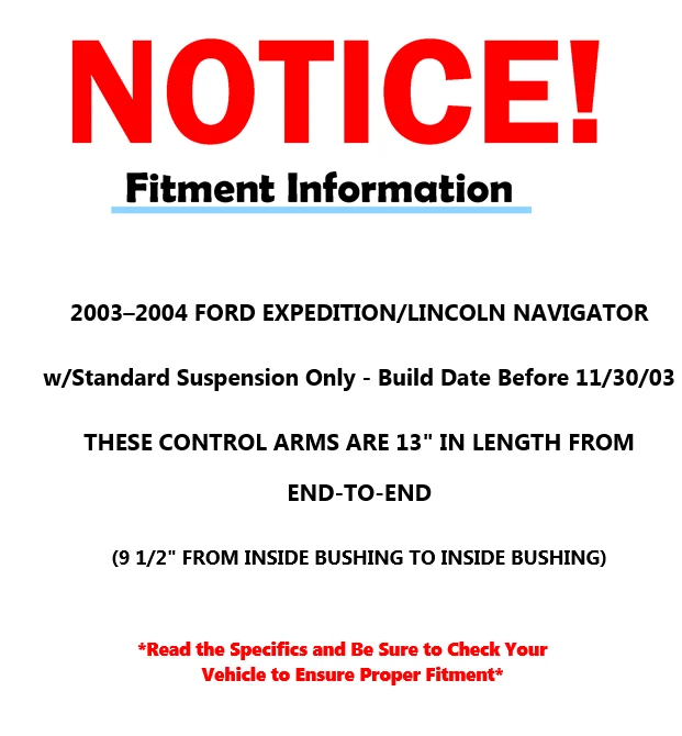 Barras estabilizadoras de brazos de control delanteros de 6 piezas para Ford Expedition Lincoln Navigator 2003 2004 Foto 3 de 4